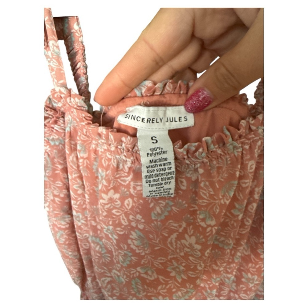 Sincerely Jules Pink Bohemian Tiered Maxi Dress size Small - Picture 2 of 3